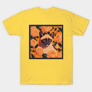 Balinese cat. Style vector (yellow version balinese cat) T-Shirt